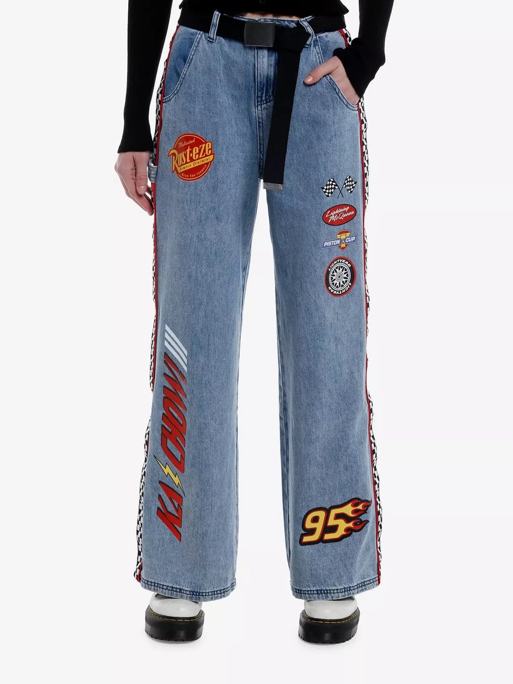 Disney Pixar Cars Race Icons Wide Leg Jeans Lightning McQueen Hot Topic